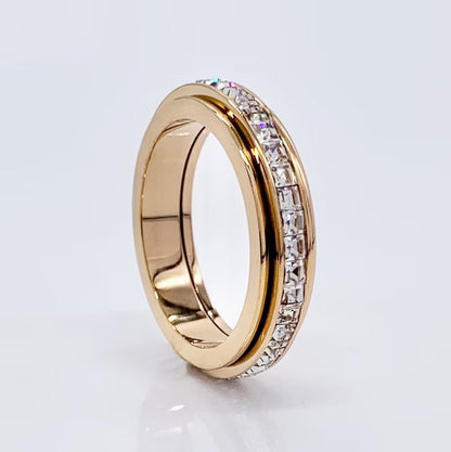 Mint & Lily Crystal Statement Spinning Fidget Ring