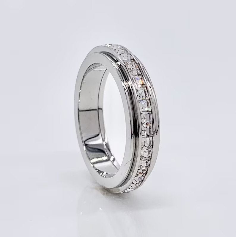 Mint & Lily Crystal Statement Spinning Fidget Ring