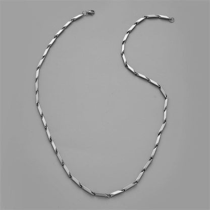 Silvertone Geometric Chain Necklace