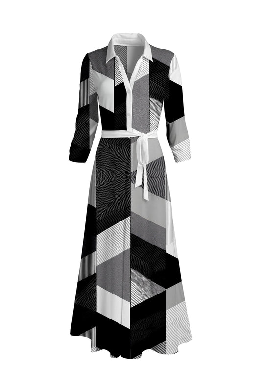 Black & White Block Pattern-