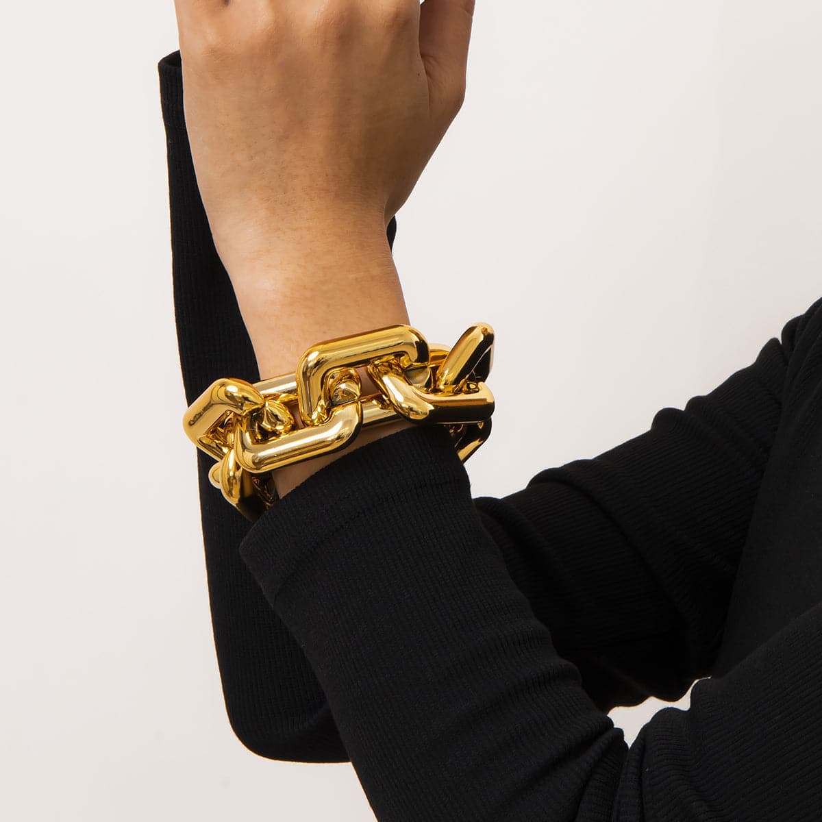 Goldtone Rectangle Chain Bracelet