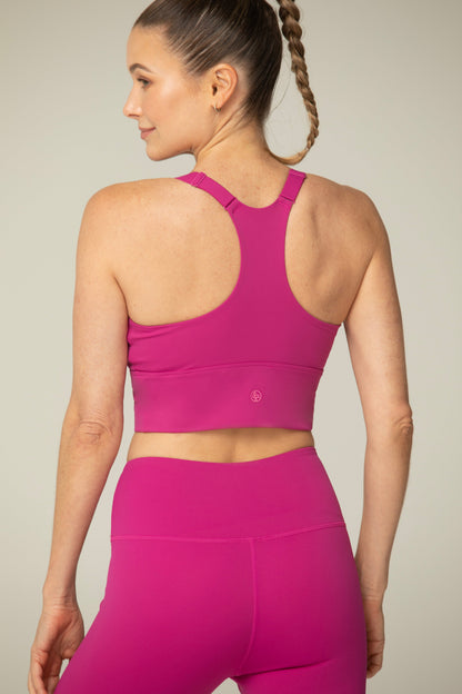 Crossover Magenta Leggings & Yoga Bra - 2 PC Set