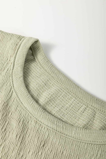 Threaded Pear Adelynn Textured Half Sleeve Blouse