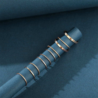 Goldtone Thin Ring Set