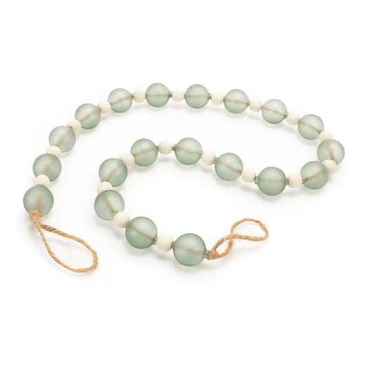 Melrose International Green Glass and Wood Bead Garland (Set of 2)