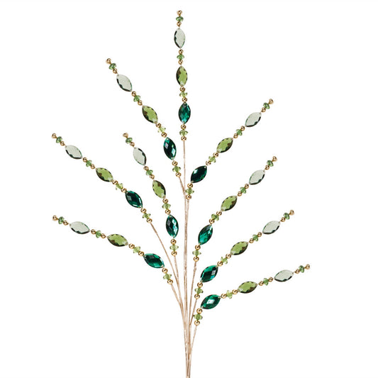 Melrose International Green Jewel Bead Spray (Set of 2)