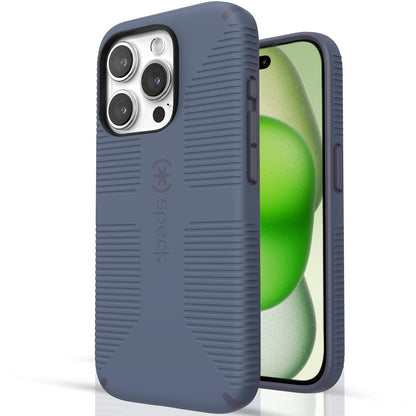 Speck Magsafe Case for Iphone 15 Pro - Drop & Camera Protection, Soft-Touch Secure Grip, Wireless Charging Compatible, Fits All 6.1 Inch Models Including Iphone 14 &13 Pro - Grip Blue