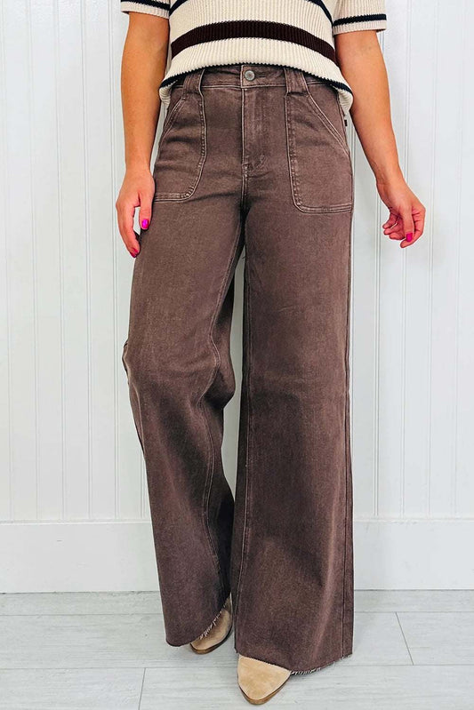 Threaded Pear Elora Washed Patch Loose Jeans