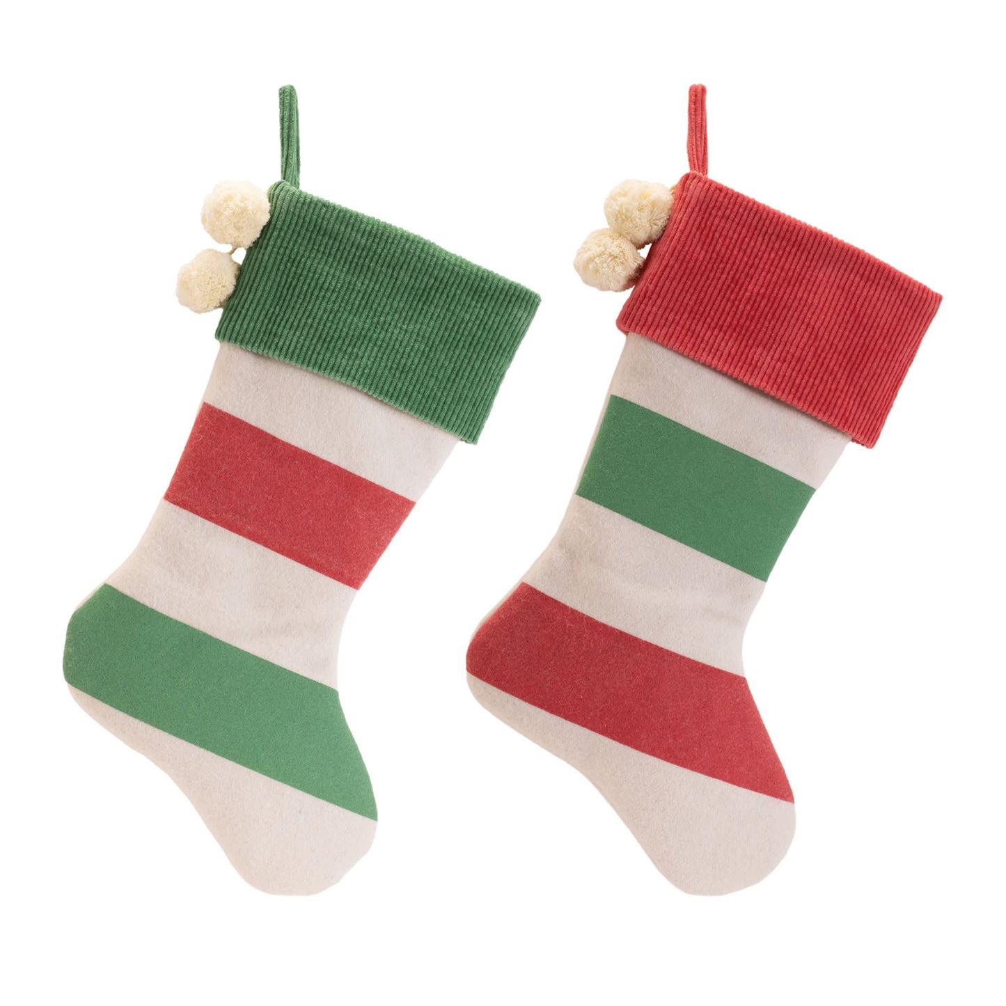 Melrose International Striped Wool Stocking (Set of 2)