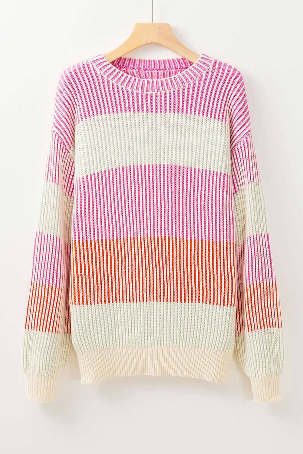 Ella Knit Bubble Sleeve Sweater - Pink / L - 12/14