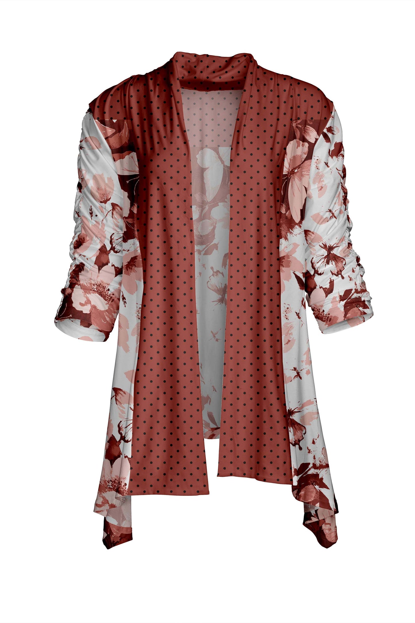 Red Cream Floral Sleeve Mix-