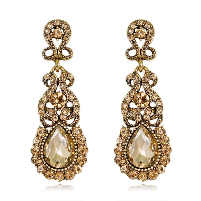 Yellow Crystal & Cubic Zirconia Botany Drop Earrings