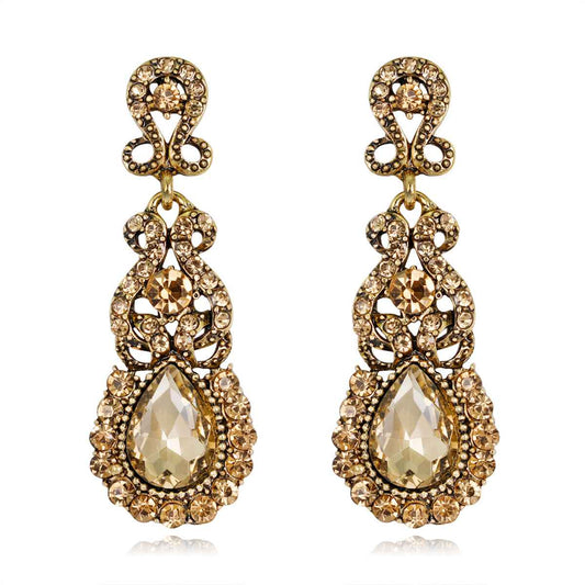 Yellow Crystal & Cubic Zirconia Botany Drop Earrings
