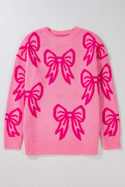 Jaderae Drop Shoulder Loose Sweater - Pink / L - 12/14