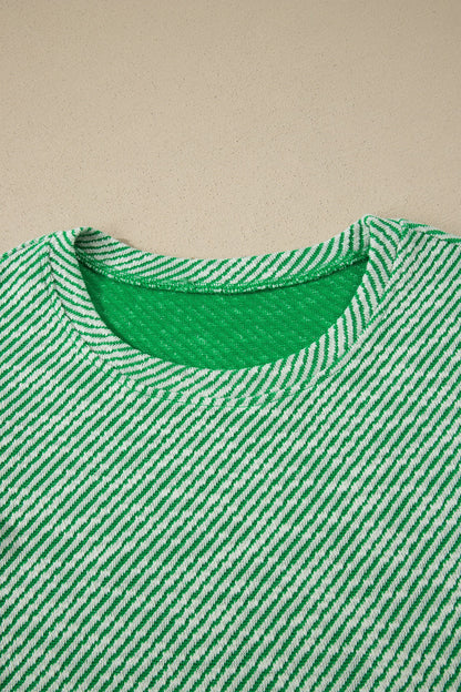 Threaded Pear Elisabeth Ruffled Short Sleeve Blouse