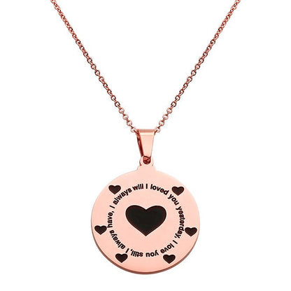 SteelTime Women's Stainless Steel 'I Loved You Yesterday, I Love You Still, I Always Have, I Always Will' Pendant