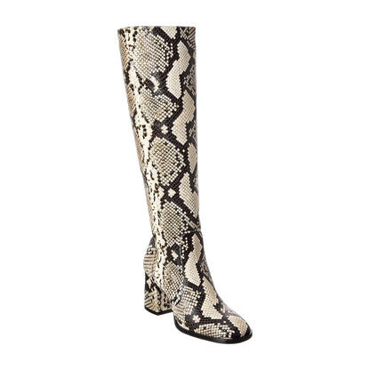 Stuart Weitzman Nola Snake-Embossed Leather Knee-High Boot