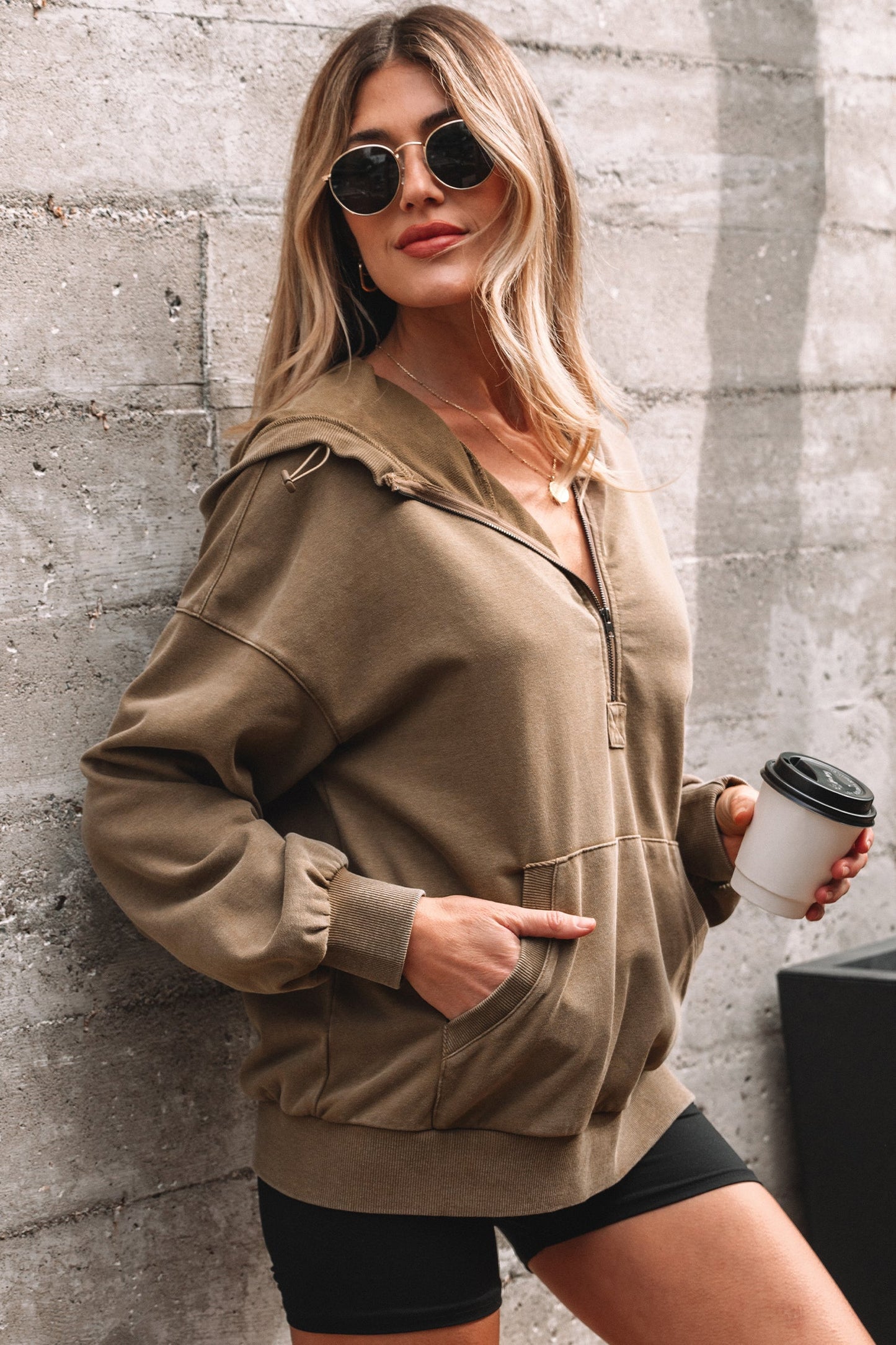 Threaded Pear Solana Mineral Wash Baggy Hoodie