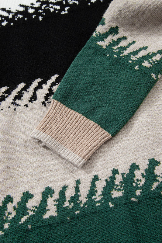 Threaded Pear Sophia Pattern Drop Shoulder Sweater