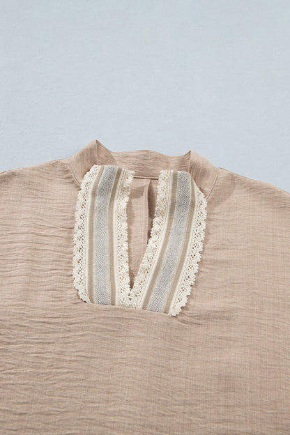 Threaded Pear Jessica Rolled Short Sleeve Blouse