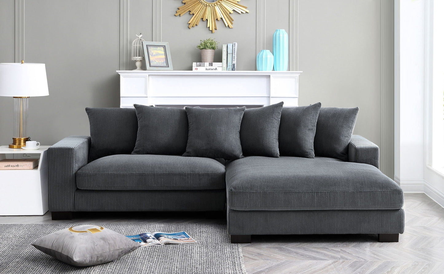 Luxe - Oversized 2 Piece Sectional Couches for Living Room, L Shaped Sofa With Chaise