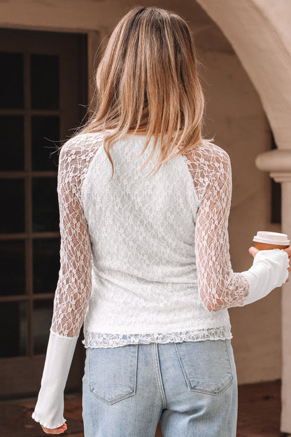 Threaded Pear Luisa Slim Henley top Long Sleeve Top