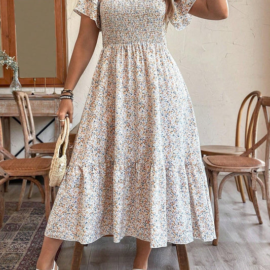 Plus Size Backless Midi Dress – Elegant Pleated Summer Party Dress