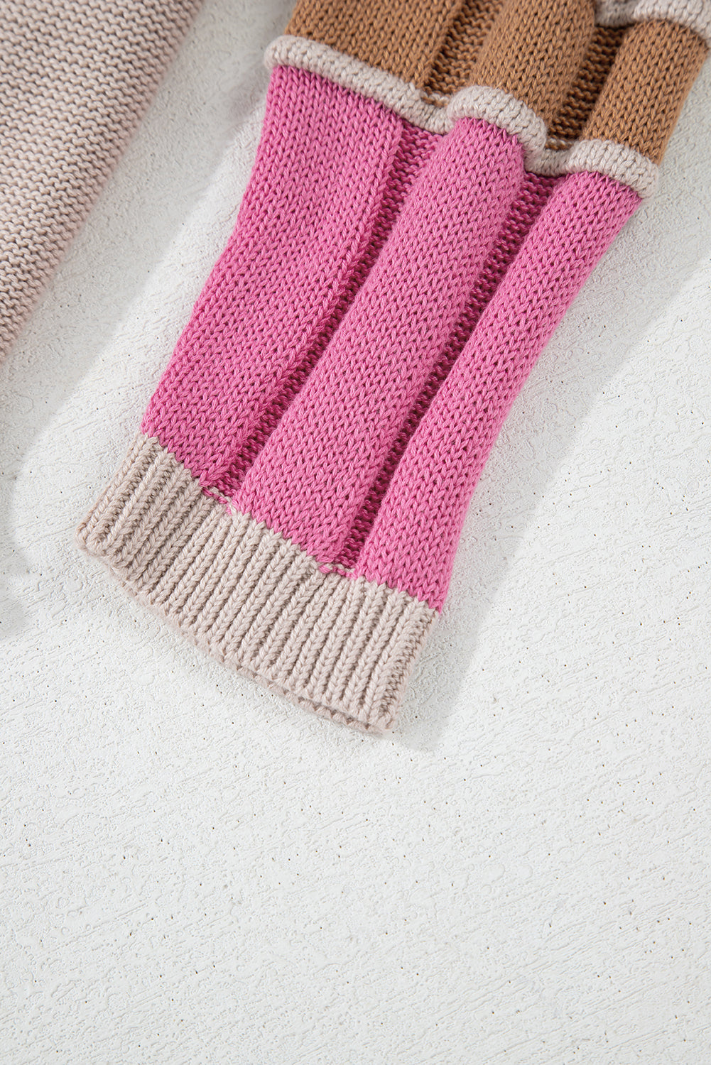 Threaded Pear Ava Colorblock Exposed Seam Sweater
