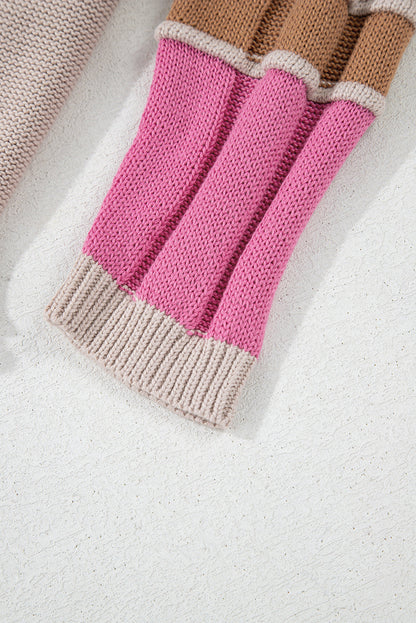 Threaded Pear Ava Colorblock Exposed Seam Sweater