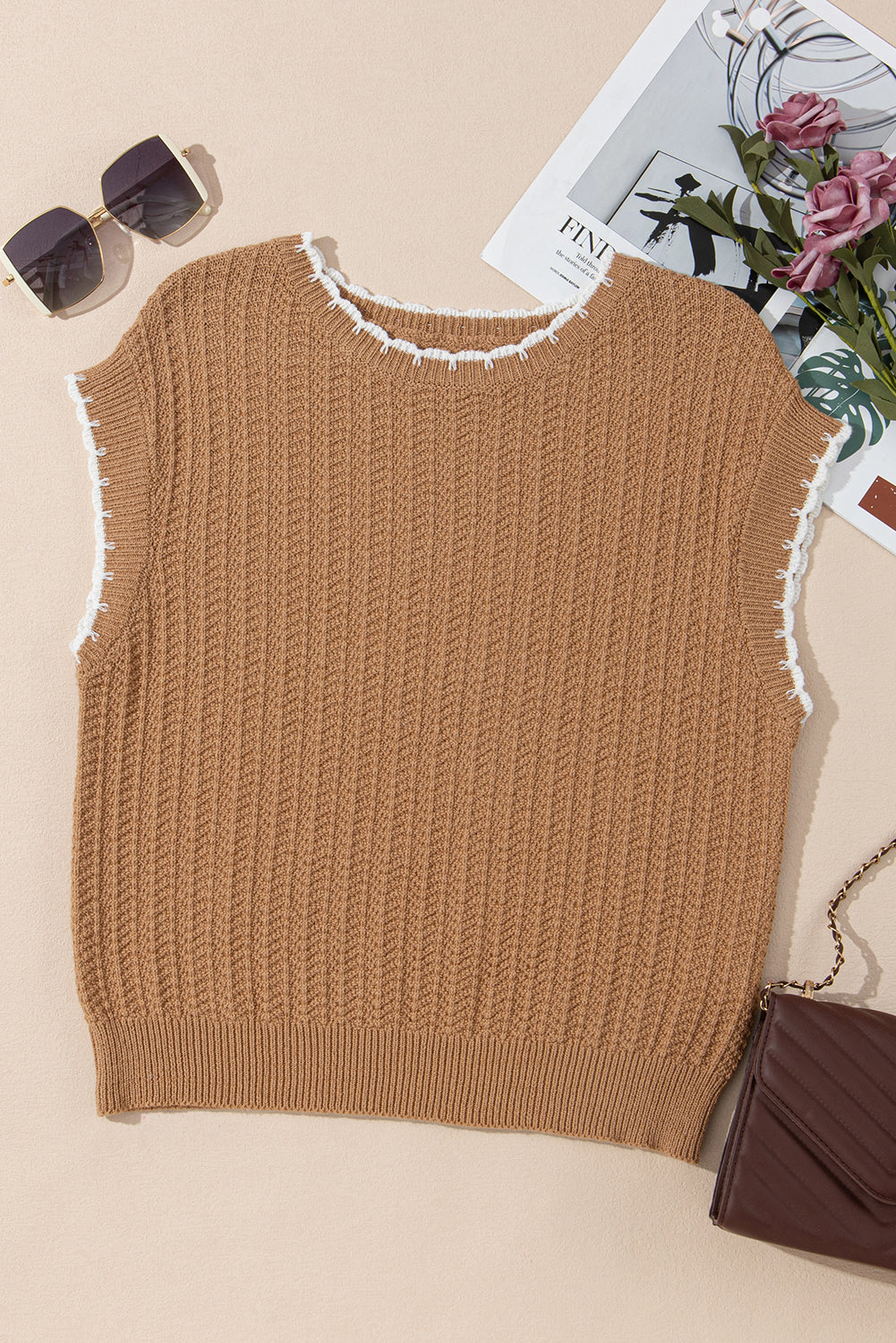 Threaded Pear Sophia Knit Short Sleeve Sweater