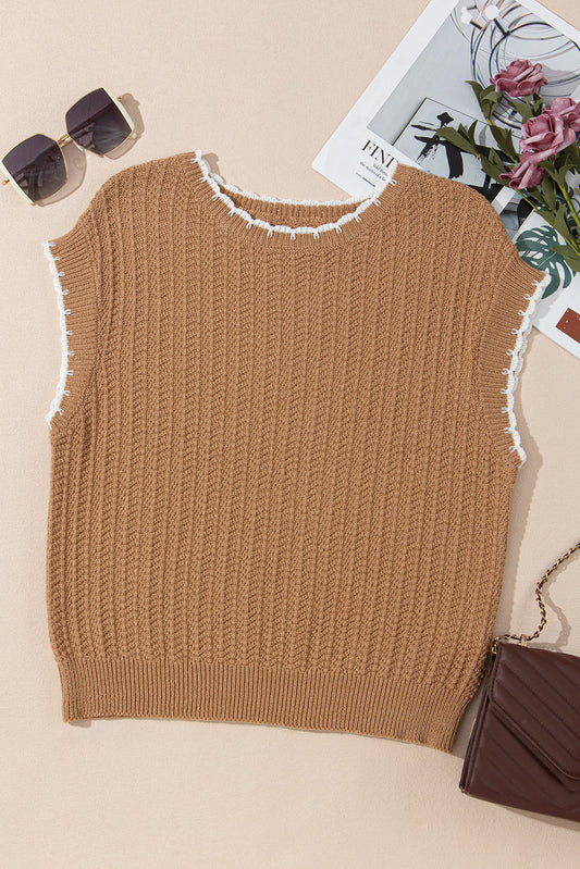 Threaded Pear Sophia Knit Short Sleeve Sweater