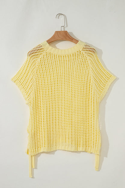 Threaded Pear Celine Tied Short Sleeve Sweater