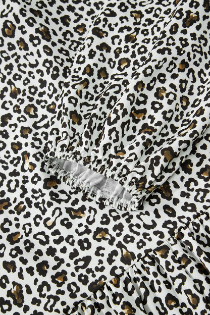 Threaded Pear Elsa Puff Sleeve Print PLUS Blouse