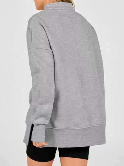 Quarter-Zip Dropped Shoulder Sweatshirt