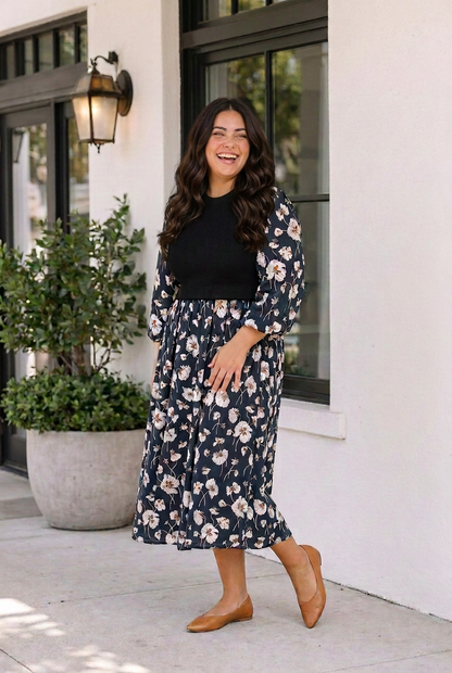 Threaded Pear Piper Long Sleeve Shift PLUS Dress