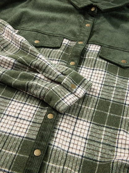 Plaid Button Up Long Sleeve Shacket