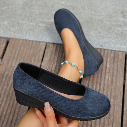 Wedge Heel Slip-On Loafers