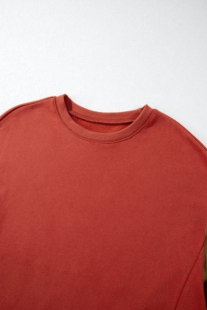 Threaded Pear Ella Patchwork Drop Shoulder Pullover