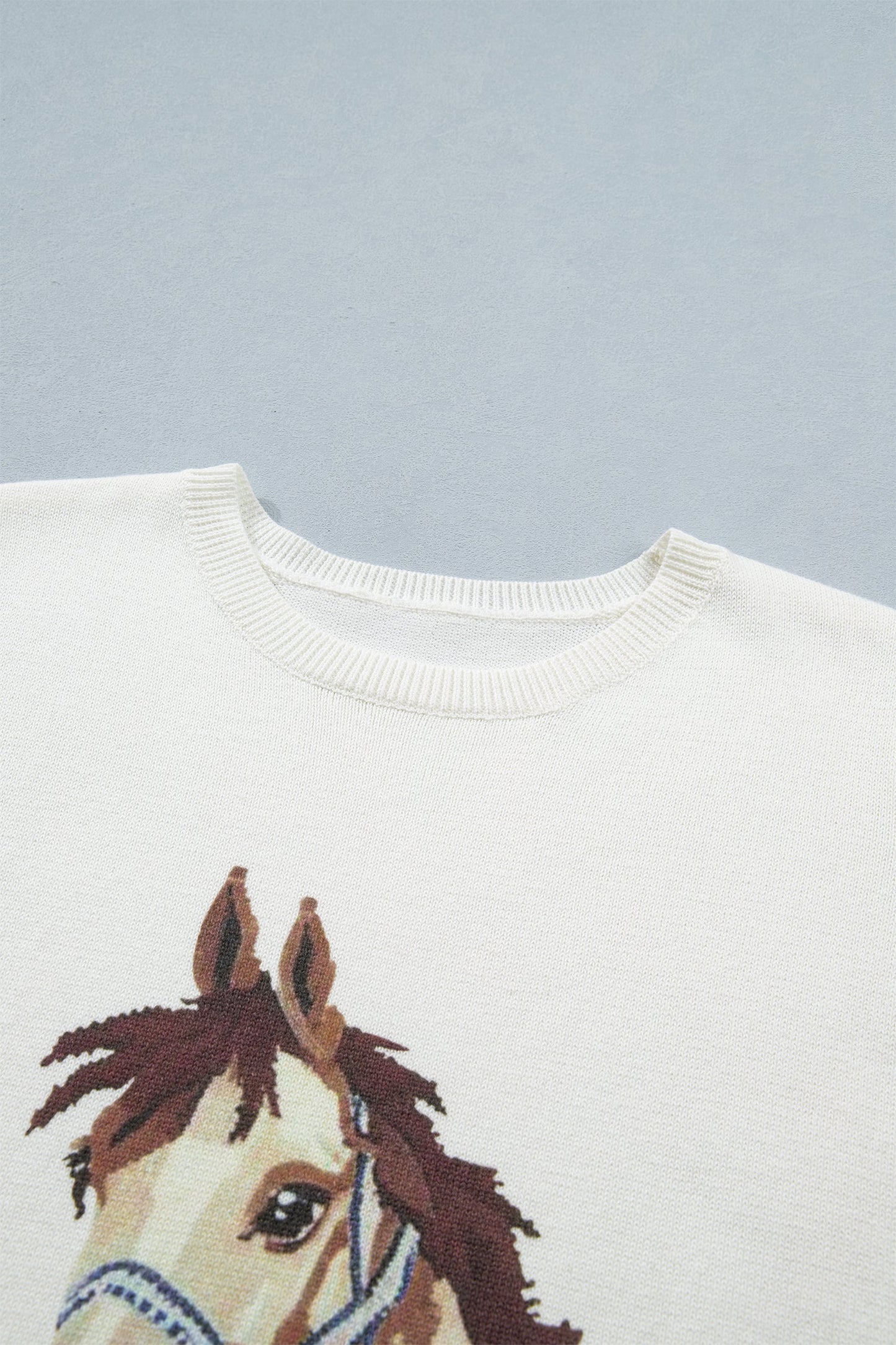 Threaded Pear Regina Printed Short Sleeve Sweater