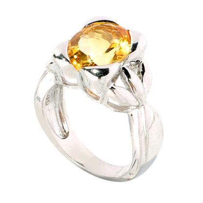 Sterling Silver 3.00 CTTW Oval Natural Citrine Solitaire Ring