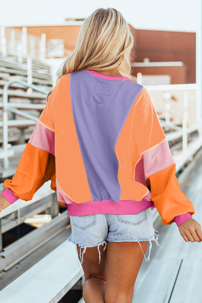 Threaded Pear Aleia Exposed Stitching Oversize Top