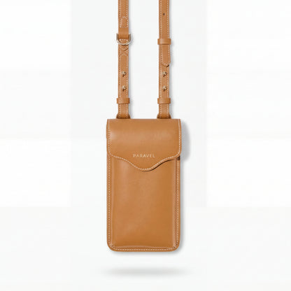 Paravel Phone Crossbody Bag Atlas Tan Hands-Free Compact Travel Organizer