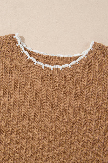 Threaded Pear Sophia Knit Short Sleeve Sweater