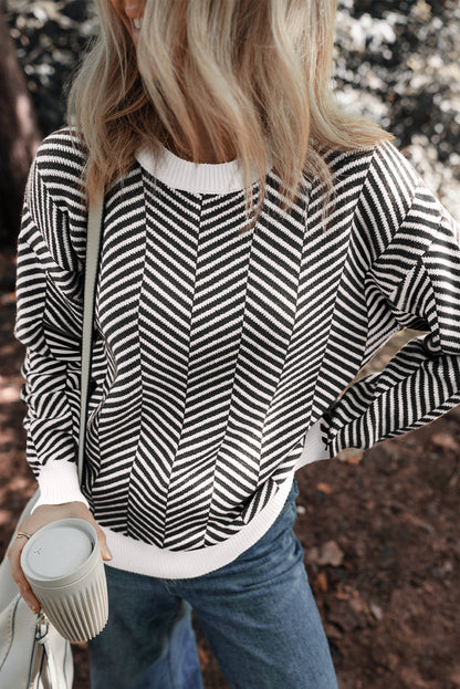 Threaded Pear Evelyn Edge Drop Shoulder Sweater