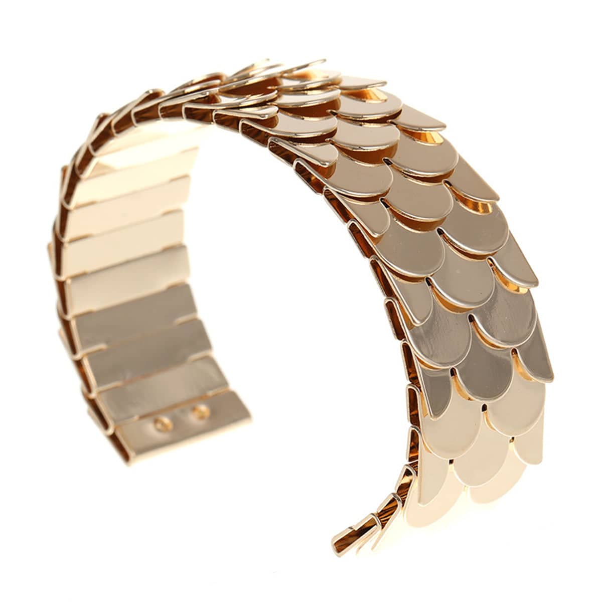 Goldtone Fish Scale Cuff