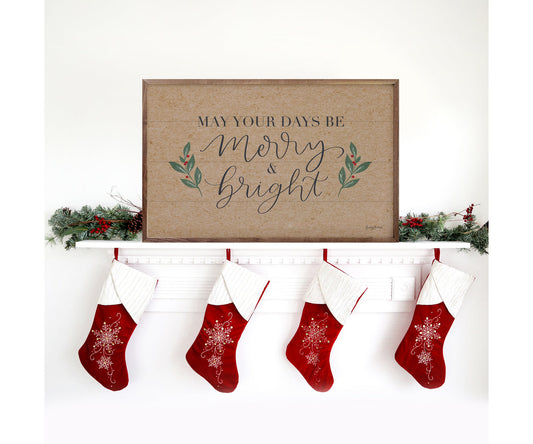 Kendrick Home Neutral Christmas I Merry And Bright By Becky Thorns