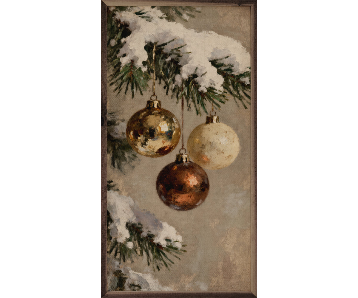 Kendrick Home Three Gold And Brown Ornaments
