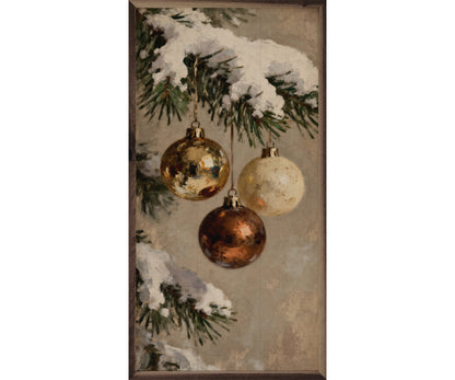 Kendrick Home Three Gold And Brown Ornaments