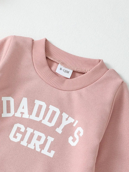 Children's Letter Graphic Sweatshirt and Pants Set