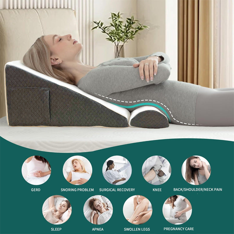 Triangular & Semicircular Bedside Pillow Set – Memory Foam Sofa Backrest Cushions